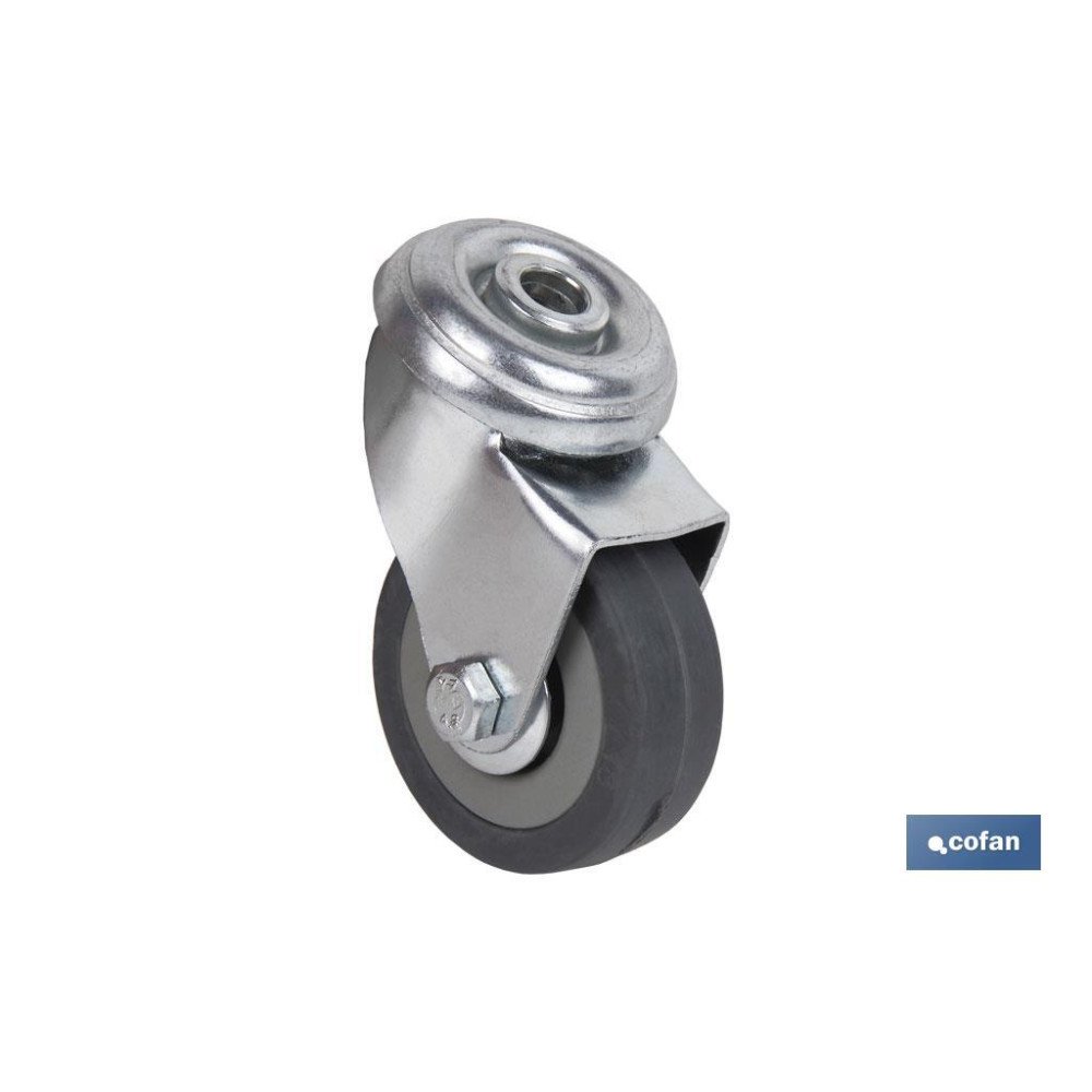 RUEDA GOMA/GRIS PASANTE Ø75X22MM (PACK: 2 UDS)