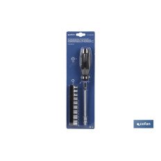 SET DESTORNILLADOR FLEX. + 9 VASOS 1/4 (5-13MM.) (PACK: 1 UDS)