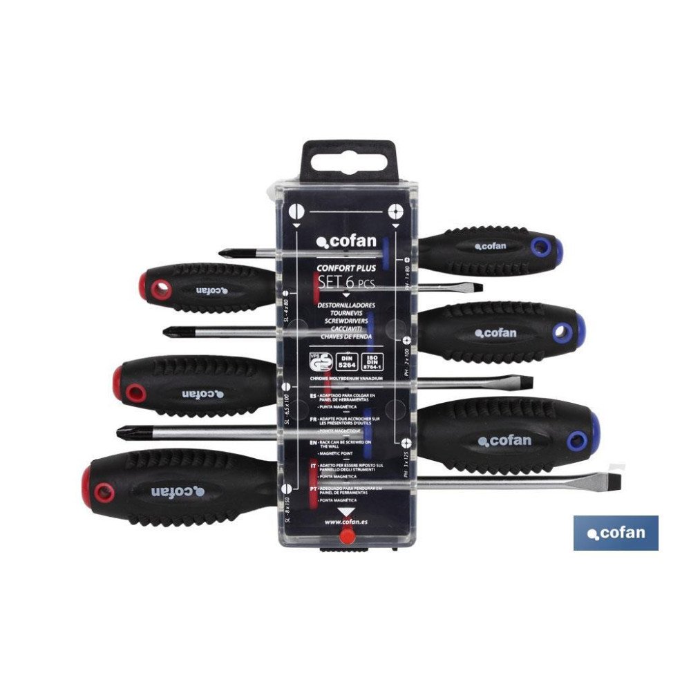 DISPLAY DESTORNILLADORES PLANO-PHILLIPS 6 PCS. (PACK: 1 UDS)