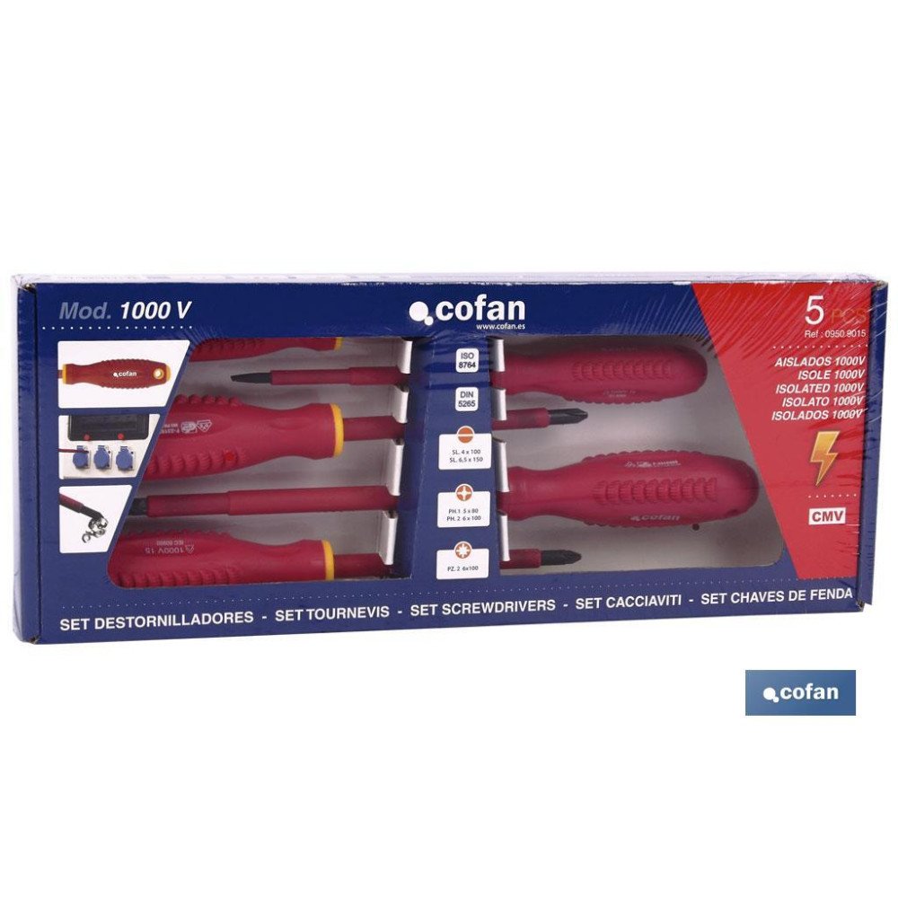 SET 5 DESTORNILLADORES 1000V (PACK: 1 UDS)