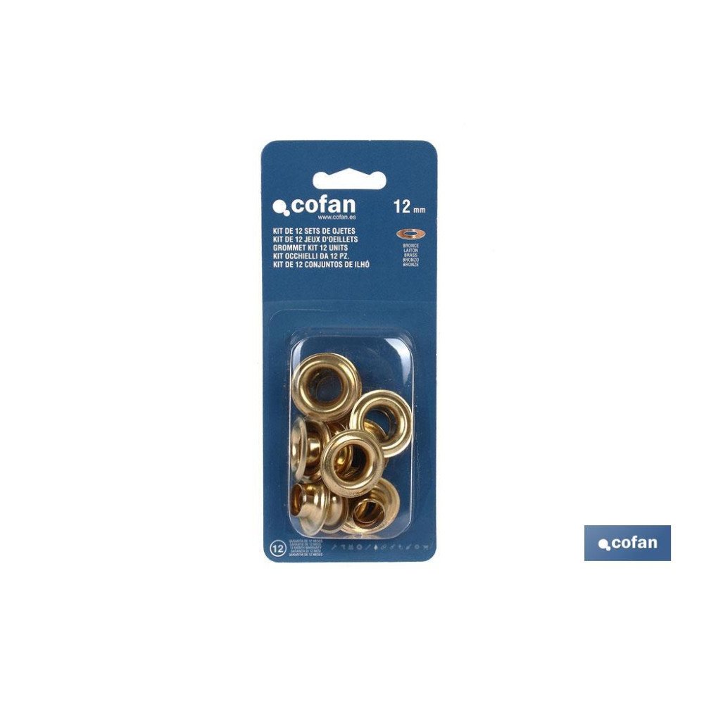 KIT DE 12 SETS DE OJETES 12 MM (PACK: 1 UDS)