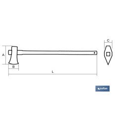 MAZA CUÑA L-900-204 FIBRA VIDRIO (PACK: 1 UDS)