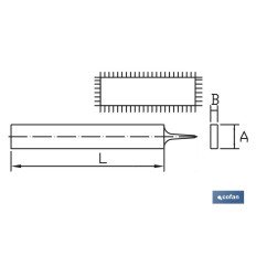 LIMA PLANA DE PUNTA 250mm GR-12 ENTREFINA (PACK: 1 UDS)