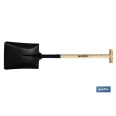 PALA CUADRADA 340mm MANGO MADERA ABIERTO (PACK: 1 UDS)