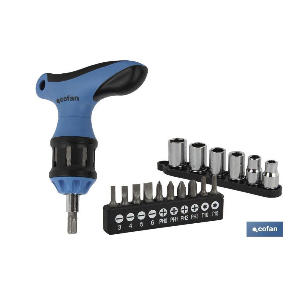 SET DESTORNILLADOR EN T C/ CARRACA 26 PCS (PACK: 1 UDS)