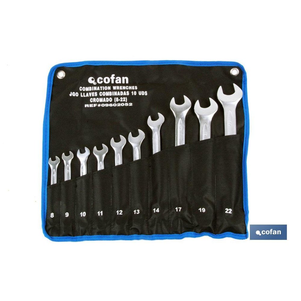 SET 10 PCS LLAVES COMBINADAS DE 8 A 22 (PACK: 1 UDS)