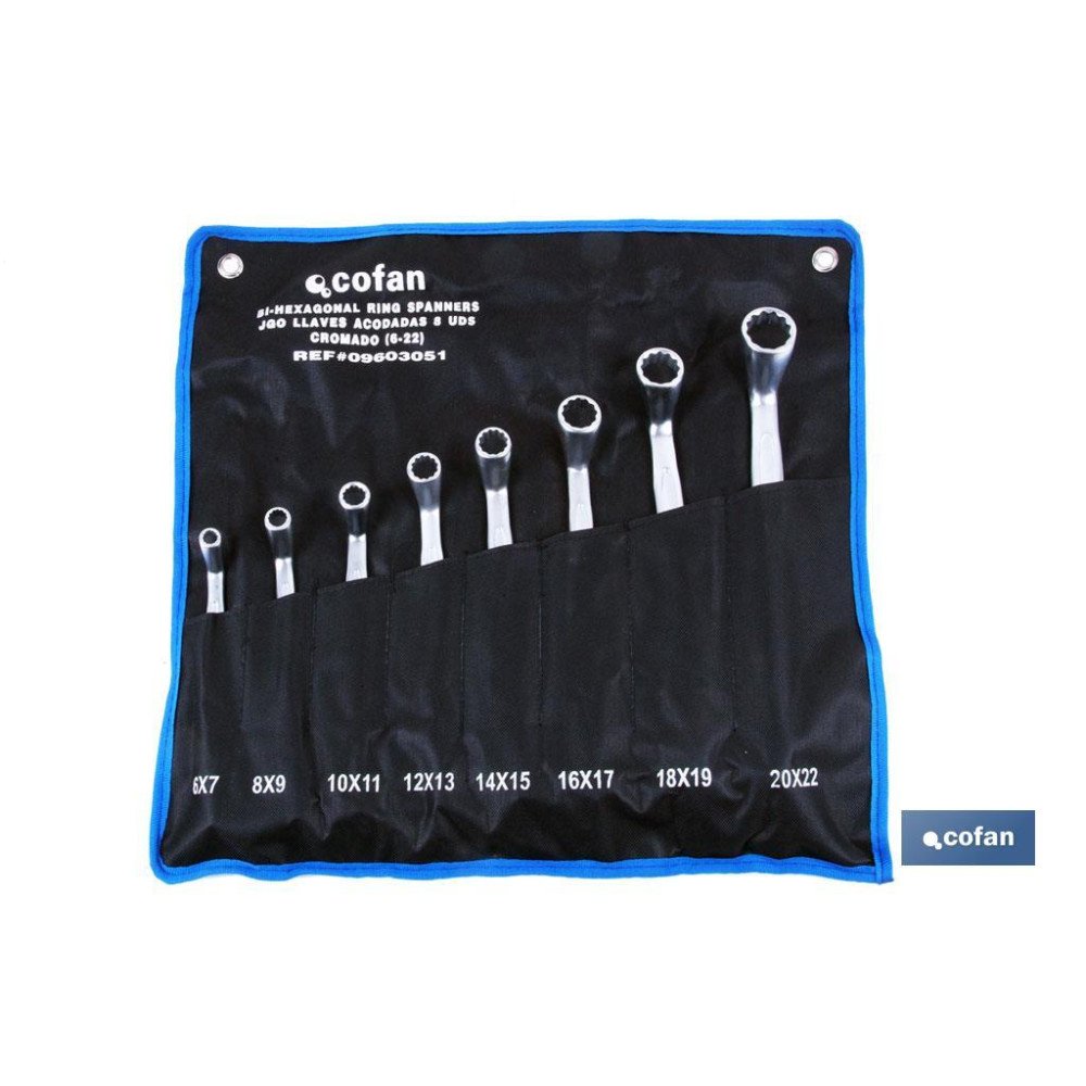 SET 8 PCS LLAVES ACODADAS DE 6-7 A 20-22 (PACK: 1 UDS)