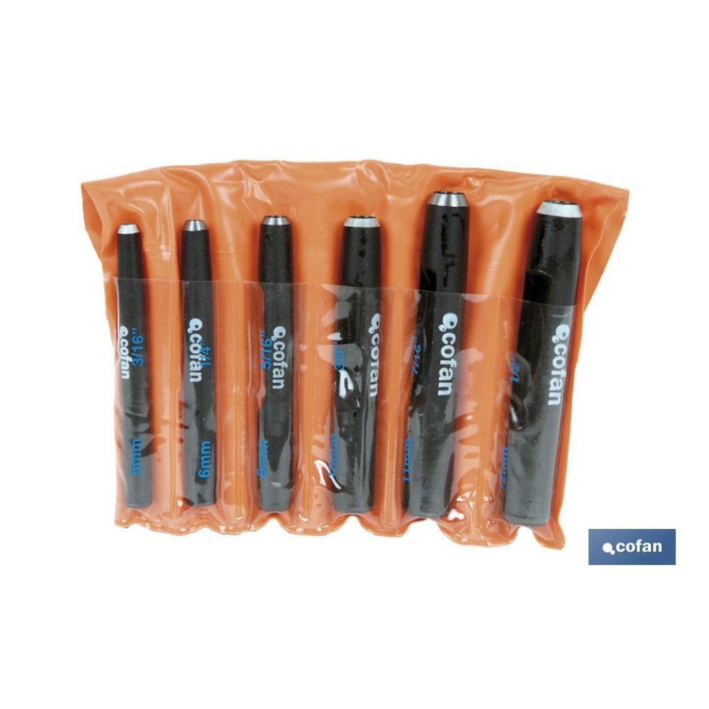CONJUNTO SACABOCADOS 6 PCS (5 - 12 MM) (PACK: 1 UDS)