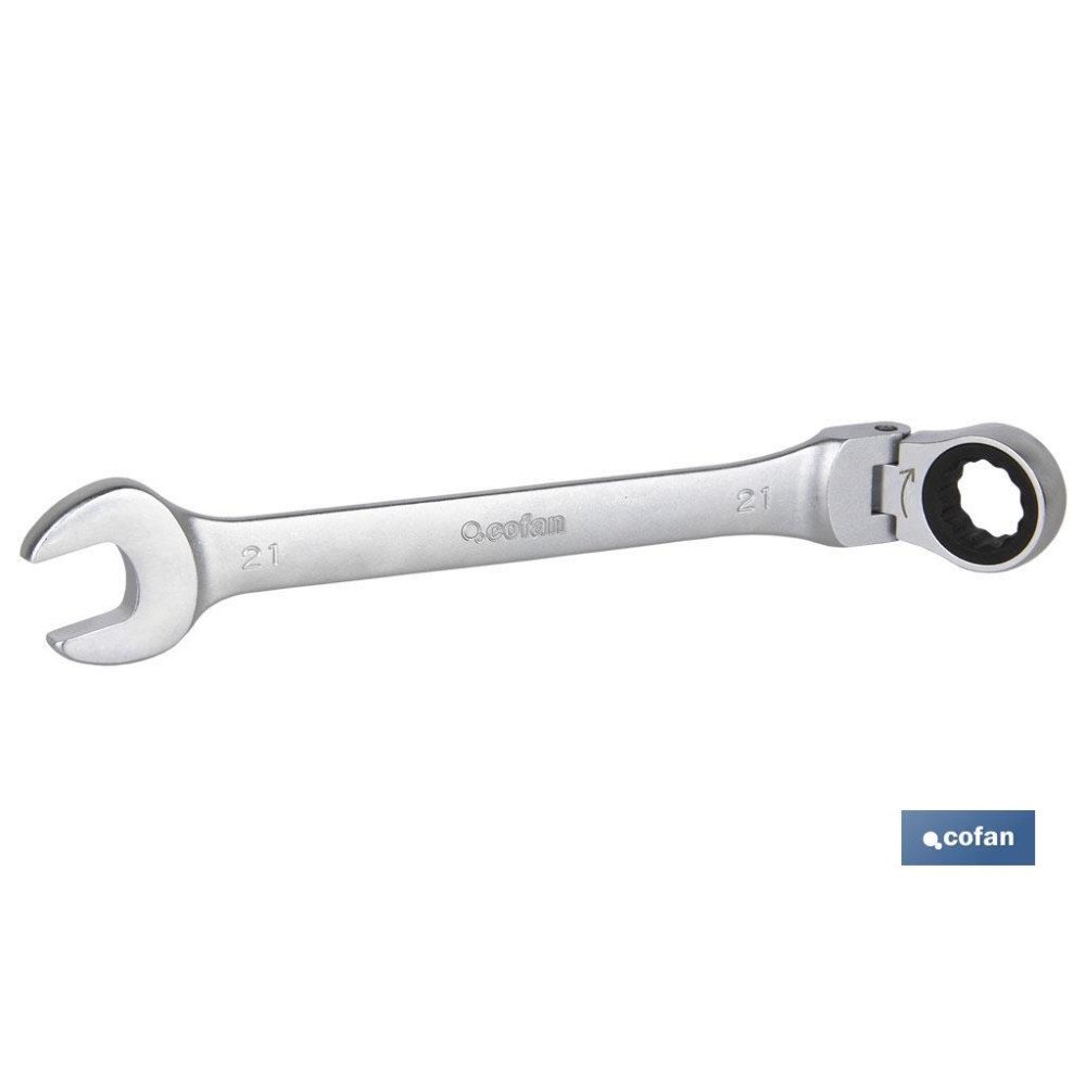 LLAVE COMBINADA ARTICULADA 180º DE CARRACA 22MM (PACK: 1 UDS)