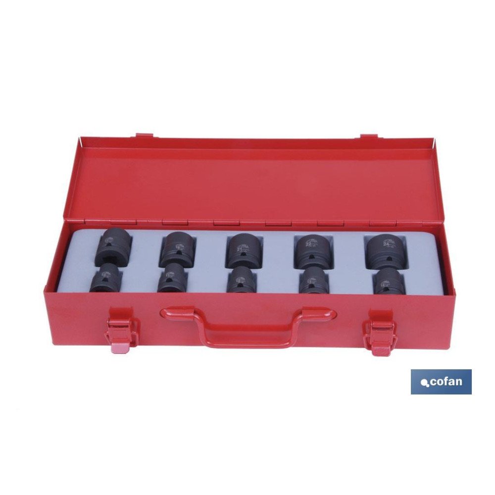 ESTUCHE 10 VASOS DE IMPACTO 1/2" (PACK: 1 UDS)