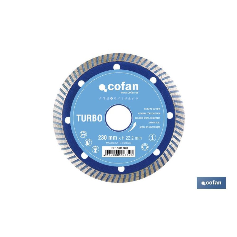 DISCO DIAMANTE TURBO BASICO 230 mm. (PACK: 1 UDS)