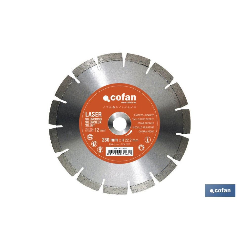 DISCO DIAMANTE CANTERO SILENCIOSO 230MM (PACK: 1 UDS)