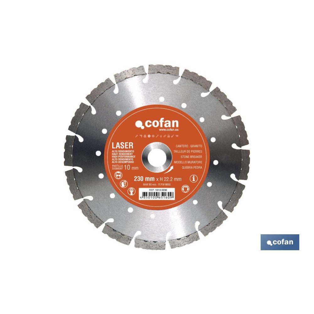 DISCO DIAMANTE GRAL OBRA ALTO RENDIM. 230 (PACK: 1 UDS)