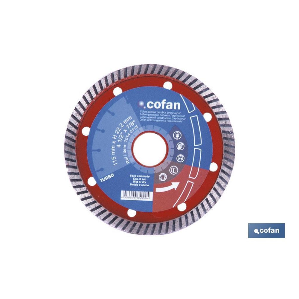 DISCO DIAM.TURBO PROFESIONAL 115MM. (PACK: 1 UDS)