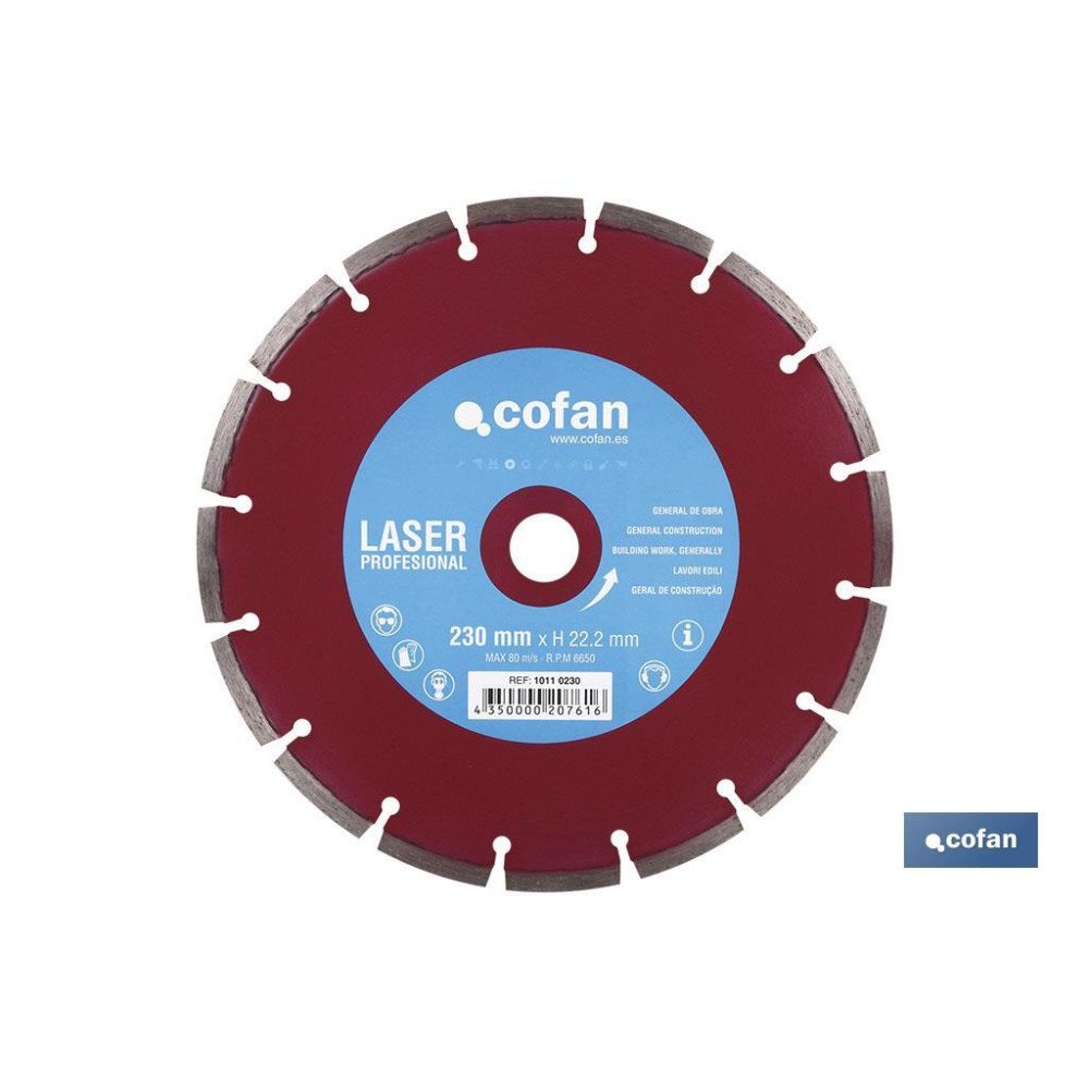 DISCO DE CORTE UNIVERSAL LÁSER 350 MM (PACK: 1 UDS)