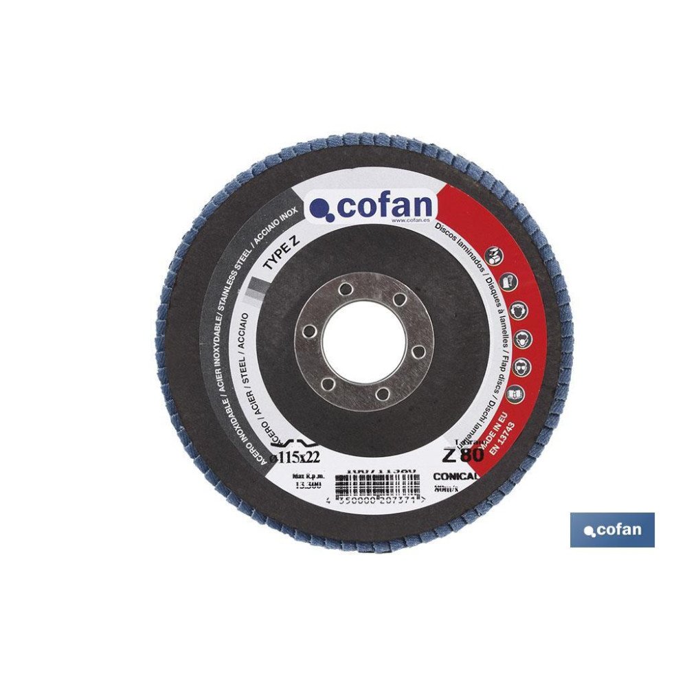 DISCO LAMINADO PROFESIONAL PLANO 115 MM. G-60 ZIRCONIO (PACK: 1 UDS)