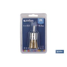 CEPILLO BROCHA ONDULADO 6xØ15 A.LATONADO 0.3mm (PACK: 1 UDS)