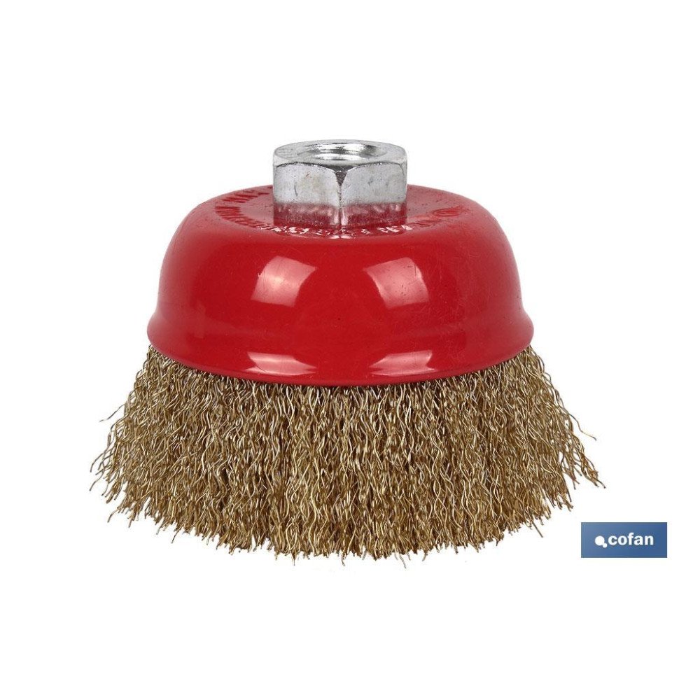 CEPILLO COPA ONDULADO M14 Ø125 A.LATONADO 0.3mm (PACK: 1 UDS)