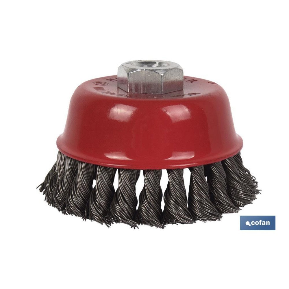 CEPILLO COPA TRENZADO M14 Ø75 ACERO 0.5mm (PACK: 1 UDS)