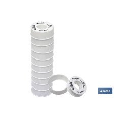 ROLLO 12 MTS CINTA PTFE DE 12mm X 0,076mm (PACK: 10 UDS)