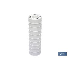 ROLLO 12 MTS CINTA PTFE DE 12mm X 0,076mm venta unitaria (PACK: 1 UDS)