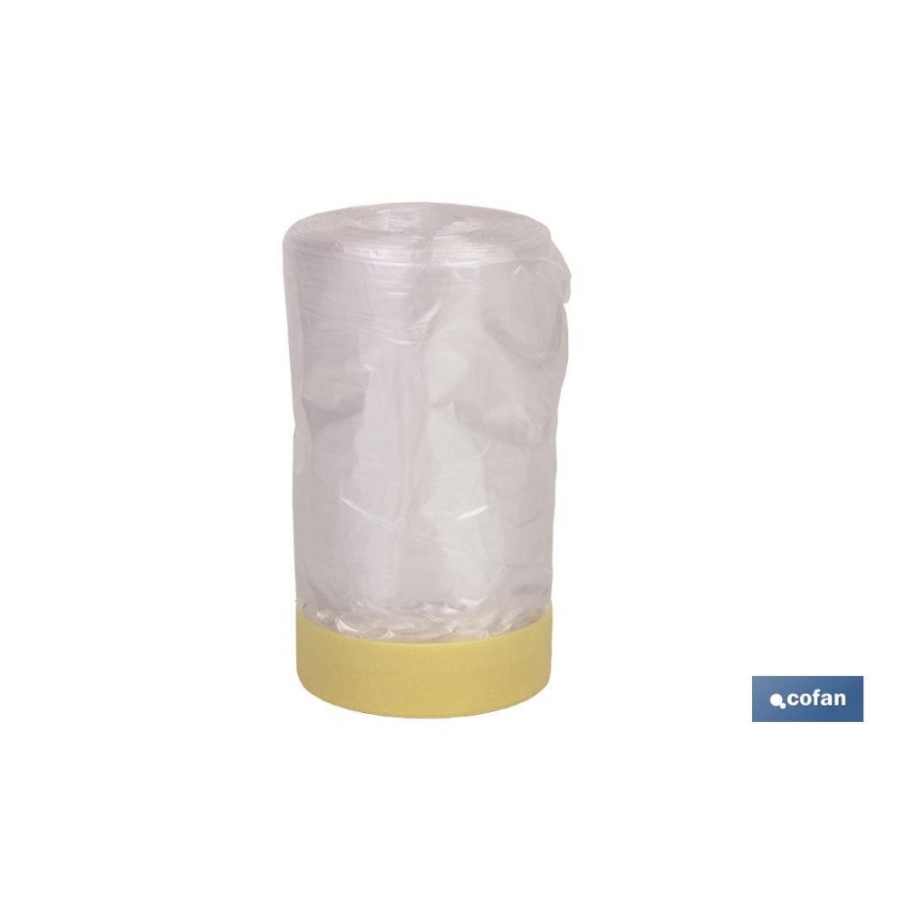 ROLLO CINTA CREPE + PLÁSTICO 80° (35cm X 22.5m) (PACK: 1 UDS)