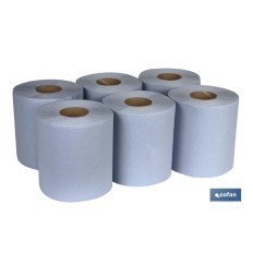 PAPEL SECAMANOS RECICLADO AZUL 90MTS (6ROLLOS) (PACK: 1 UDS)