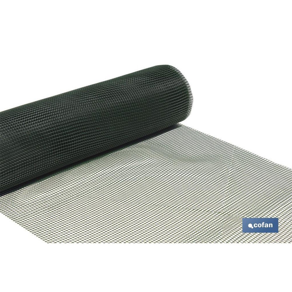 MALLA PLAST. CUADRADA JARDIN 10mm VERDE 1x25m (PACK: 1 UDS)