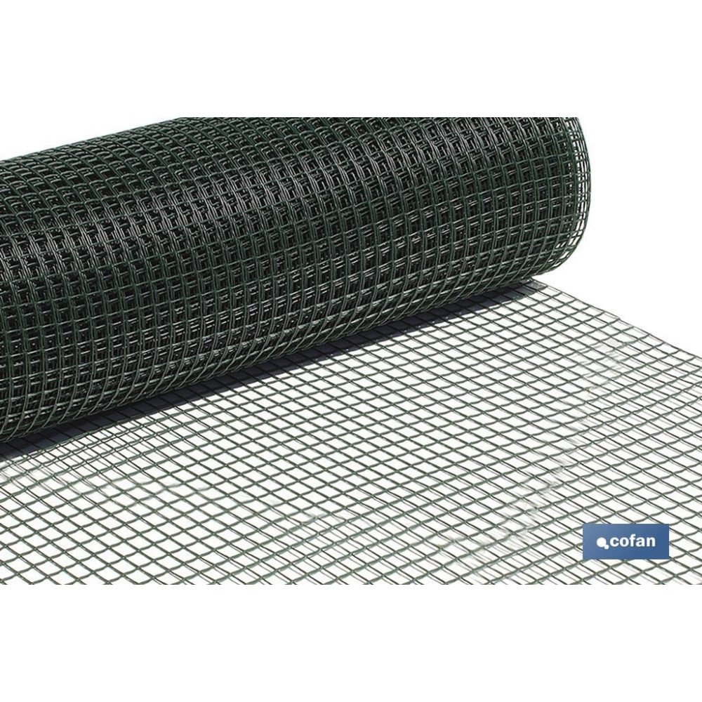 MALLA PLAST. CUADRADA JARDIN 20mm VERDE 1x25m (PACK: 1 UDS)