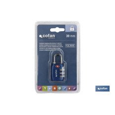 CANDADO COMBINACIÓN EQUIPAJE TSA 3 DÍGITOS 30 MM (PACK: 1 UDS)
