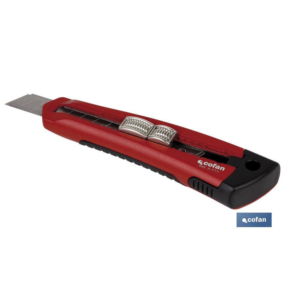 CUTTER HOJA PARTIBLE 18MM CUERPO ZAMAK (PACK: 1 UDS)