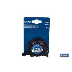 FLEXÓMETRO HOJA NEGRA DOBLE CARA 16 MM X 3 M (PACK: 1 UDS)