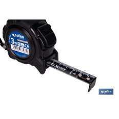 FLEXÓMETRO HOJA NEGRA DOBLE CARA 19 MM X 3 M (PACK: 1 UDS)