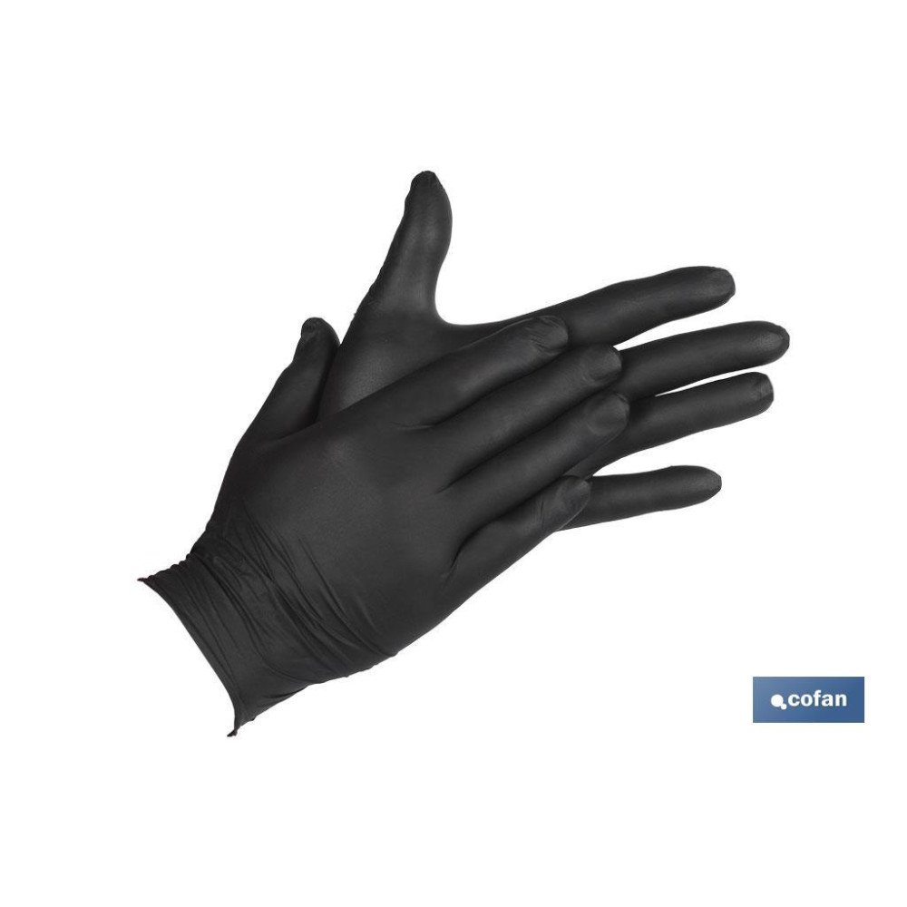 CAJA 100 UNDS. GUANTES DE NITRILO NEGRO T - M (PACK: 1 UDS)