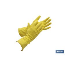 GUANTE AMARILLO LATEX FLOCADO T 8 (PACK: 12 UDS)