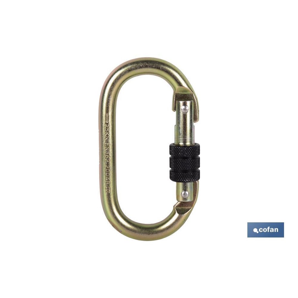 MOSQUETÓN CON ROSCA SEGURIDAD (PACK: 1 UDS)