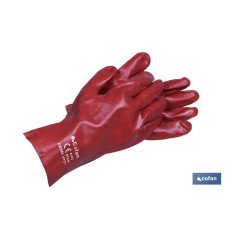 GUANTE PVC ESTANCO ROJO DE 27 Cms. (PACK: 12 UDS)