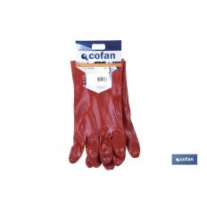GUANTE PVC ESTANCO ROJO DE 27 Cms. (PACK: 12 UDS)