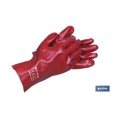 GUANTE PVC ESTANCO ROJO DE 35 Cms. (PACK: 12 UDS)