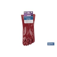 GUANTE PVC ESTANCO ROJO DE 35 Cms. (PACK: 12 UDS)