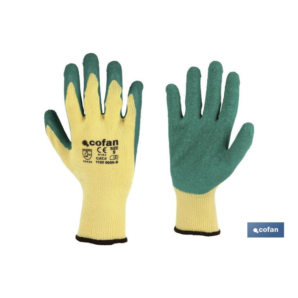 BLÍSTER DE GUANTE DE LÁTEX RUGOSO VERDE TALLA 10 VENTA UNITARIA (PACK: 1 UDS)