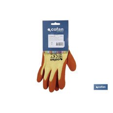 GUANTE LATEX RUGOSO NARANJA TALLA 8 (PACK: 12 UDS)