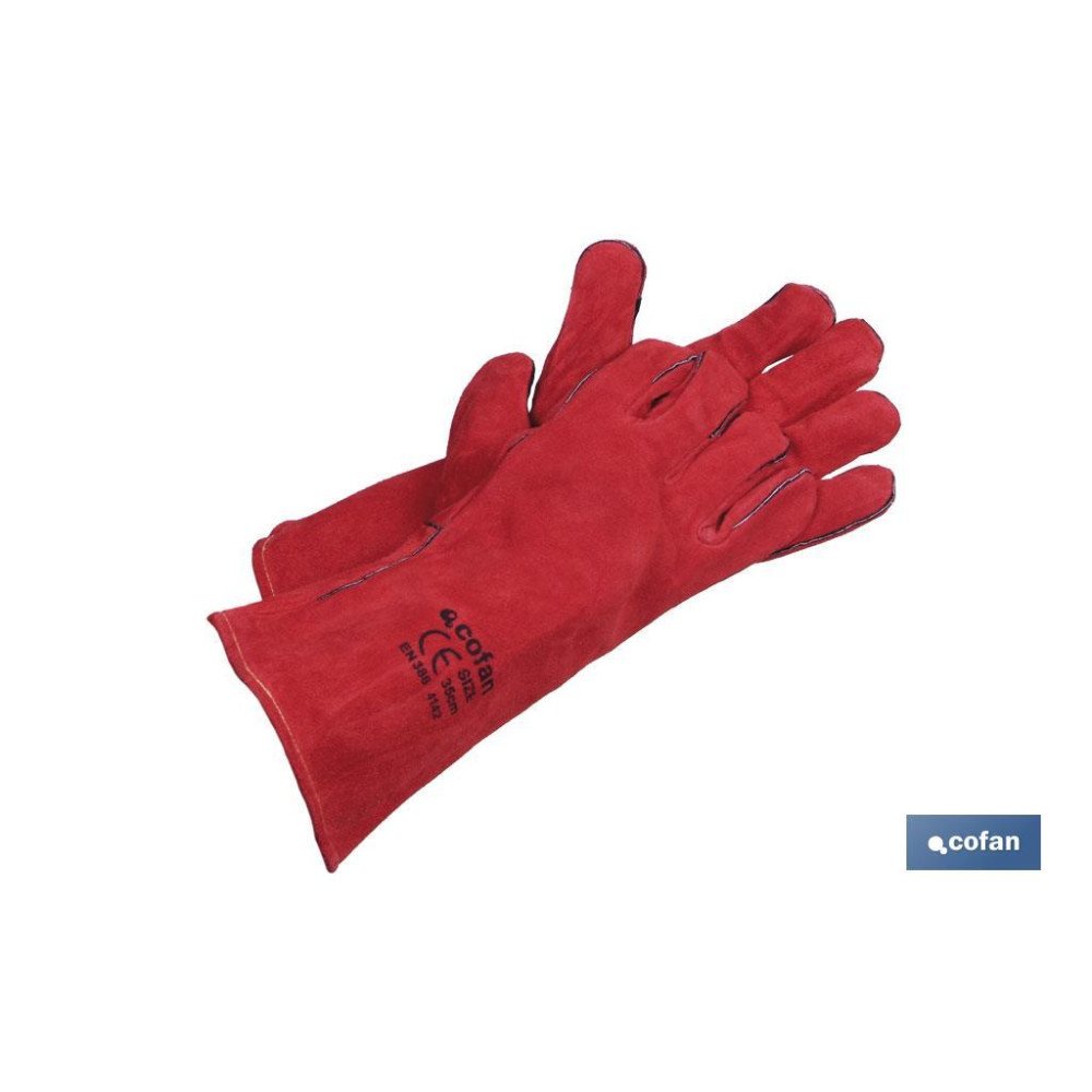 GUANTE ROJO SOLDADOR (PACK: 12 UDS)