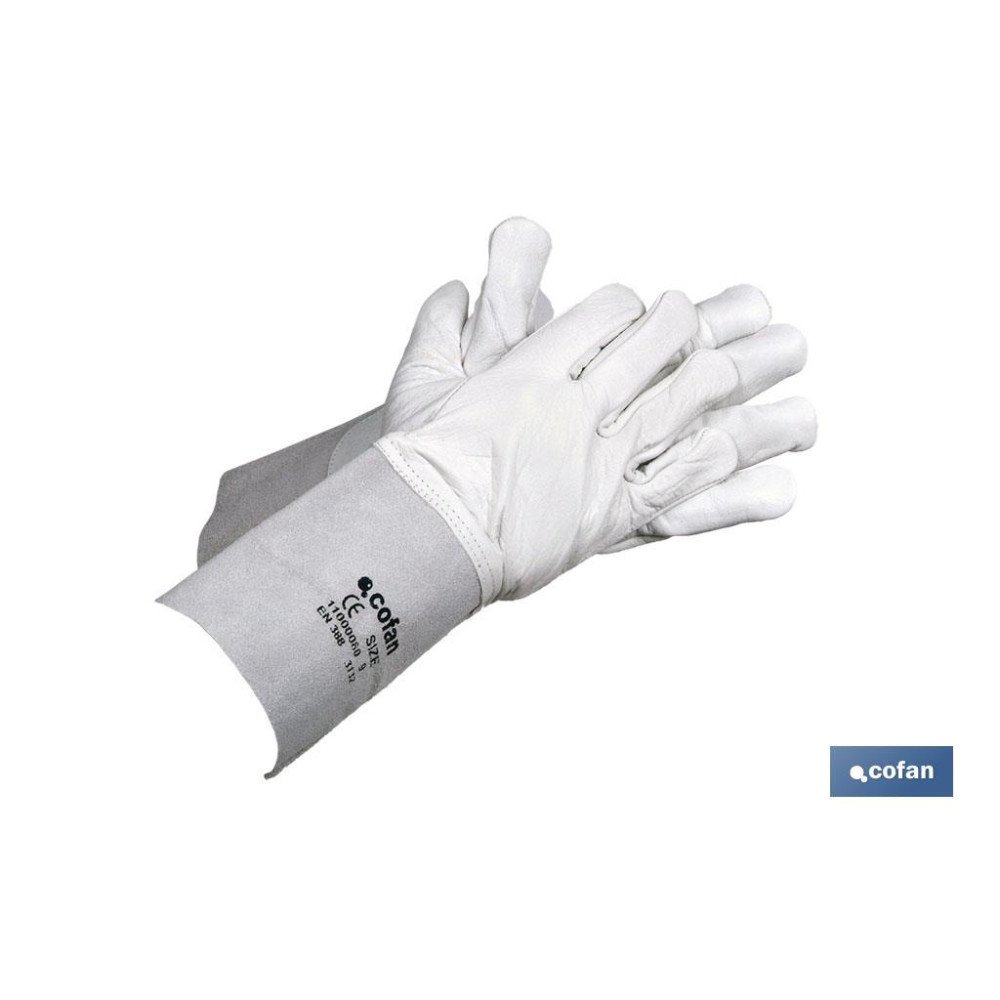 GUANTE VACUNO C/MANGUITO 13CMS T-10 (PACK: 6 UDS)