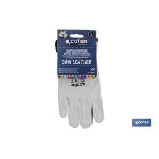 GUANTES PIEL VACUNO GRIS T-7 (PACK: 12 UDS)