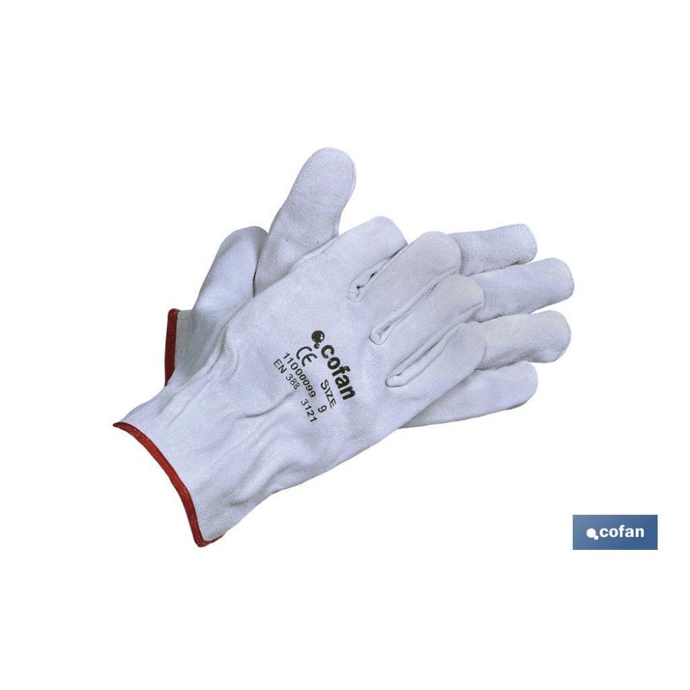 GUANTE PIEL DE SERRAJE GRIS TALLA 10 (PACK: 12 UDS)
