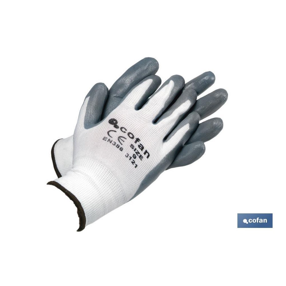 BLÍSTER DE GUANTE DE NITRILO 100 % IMPREGNADO DE PU GRIS TALLA 9 VENTA UNITARIA (PACK: 1 UDS)