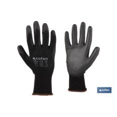 BLÍSTER DE GUANTE DE POLIÉSTER 100 % IMPREGNADO DE PU NEGRO TALLA 9 VENTA UNITARIA (PACK: 1 UDS)