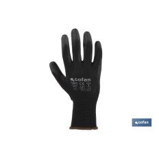 BLÍSTER DE GUANTE DE POLIÉSTER 100 % IMPREGNADO DE PU NEGRO TALLA 9 VENTA UNITARIA (PACK: 1 UDS)