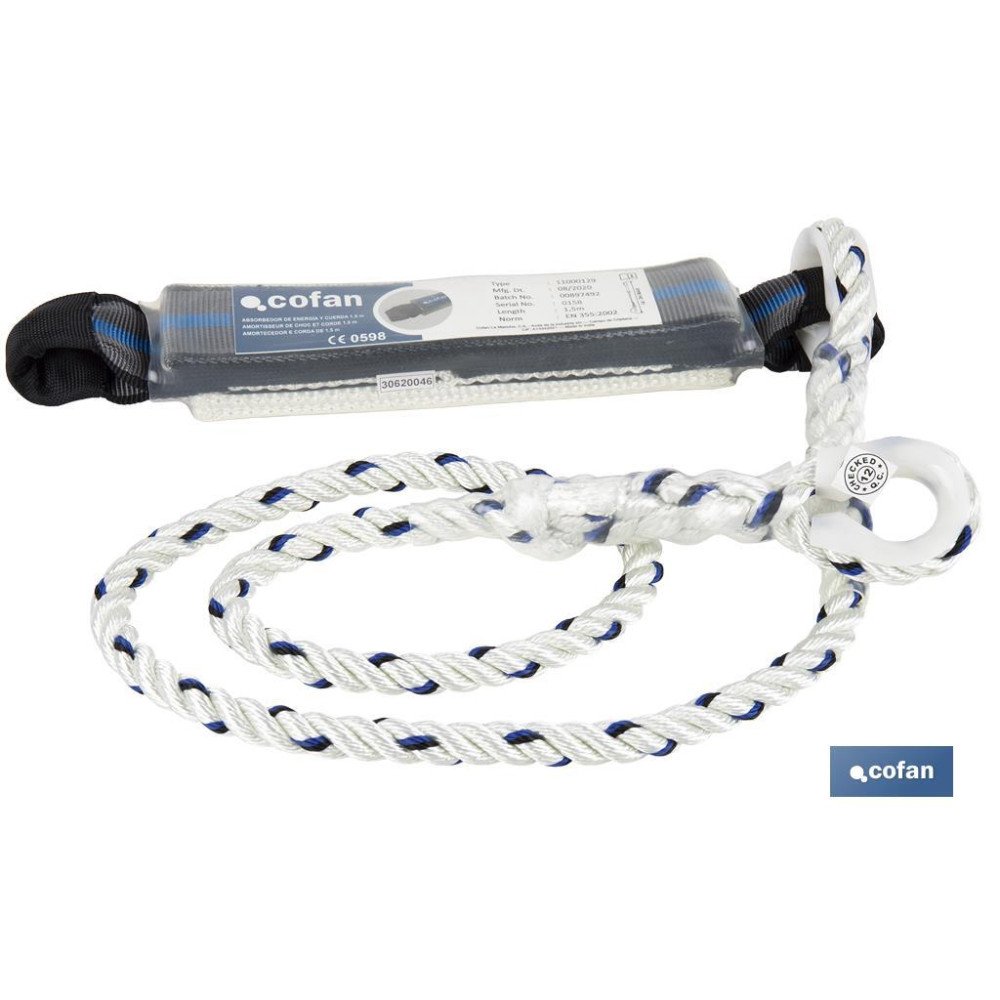 ABSORBEDOR DE ENERGÍA CON CUERDA 1,5 M (PACK: 1 UDS)